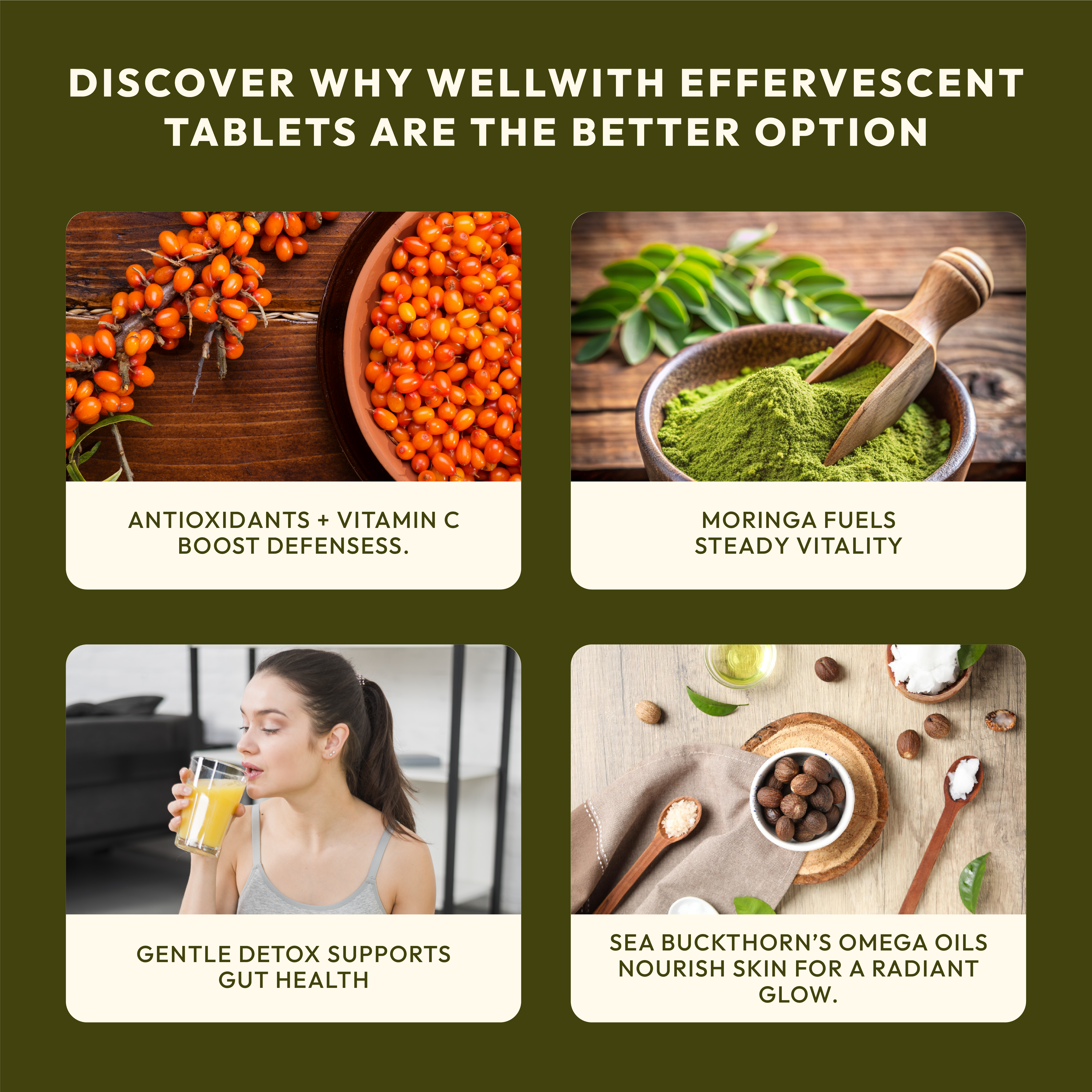 Sea buckthorn + Moringa Effervescent Tablets
