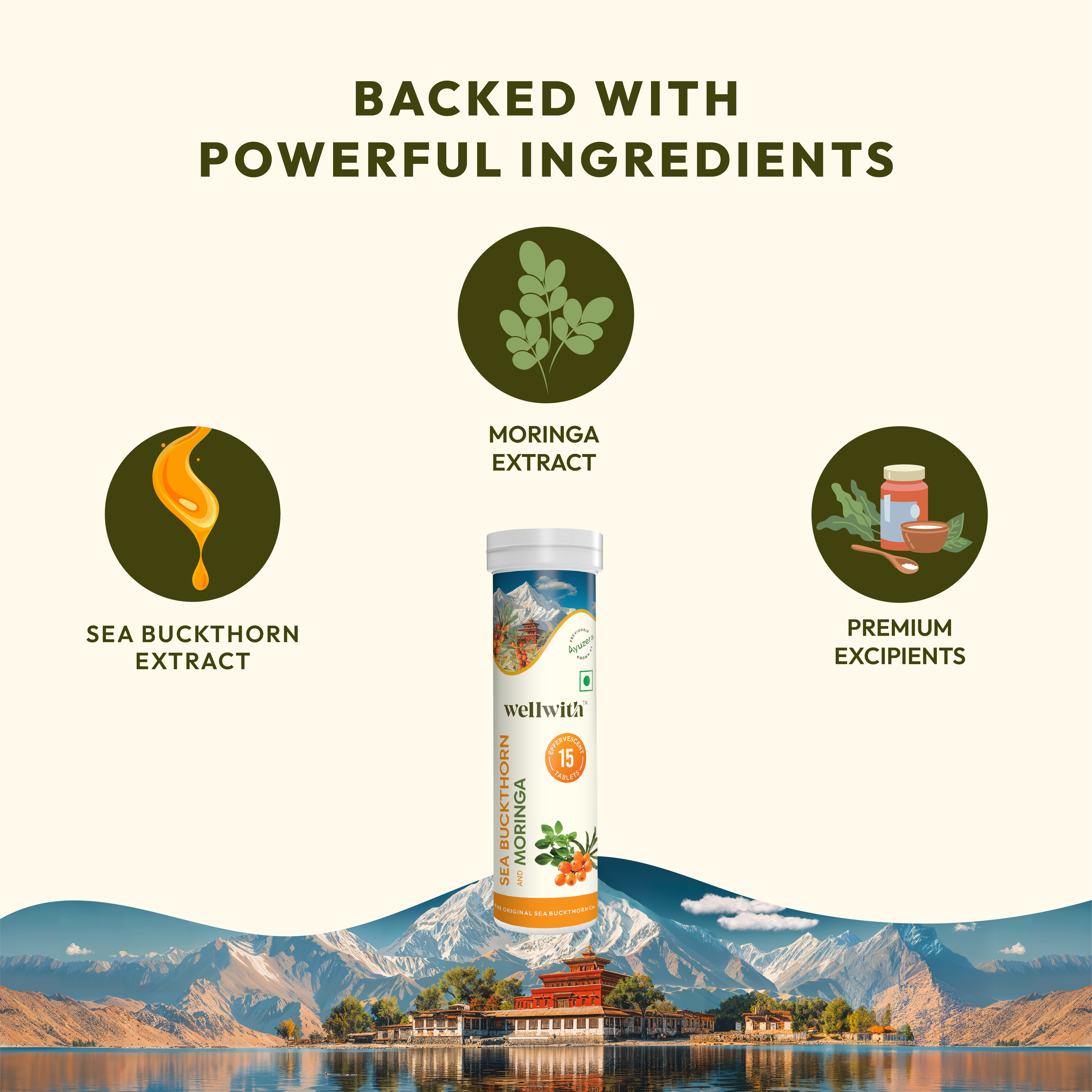 Sea buckthorn + Moringa Effervescent 15 Tablets