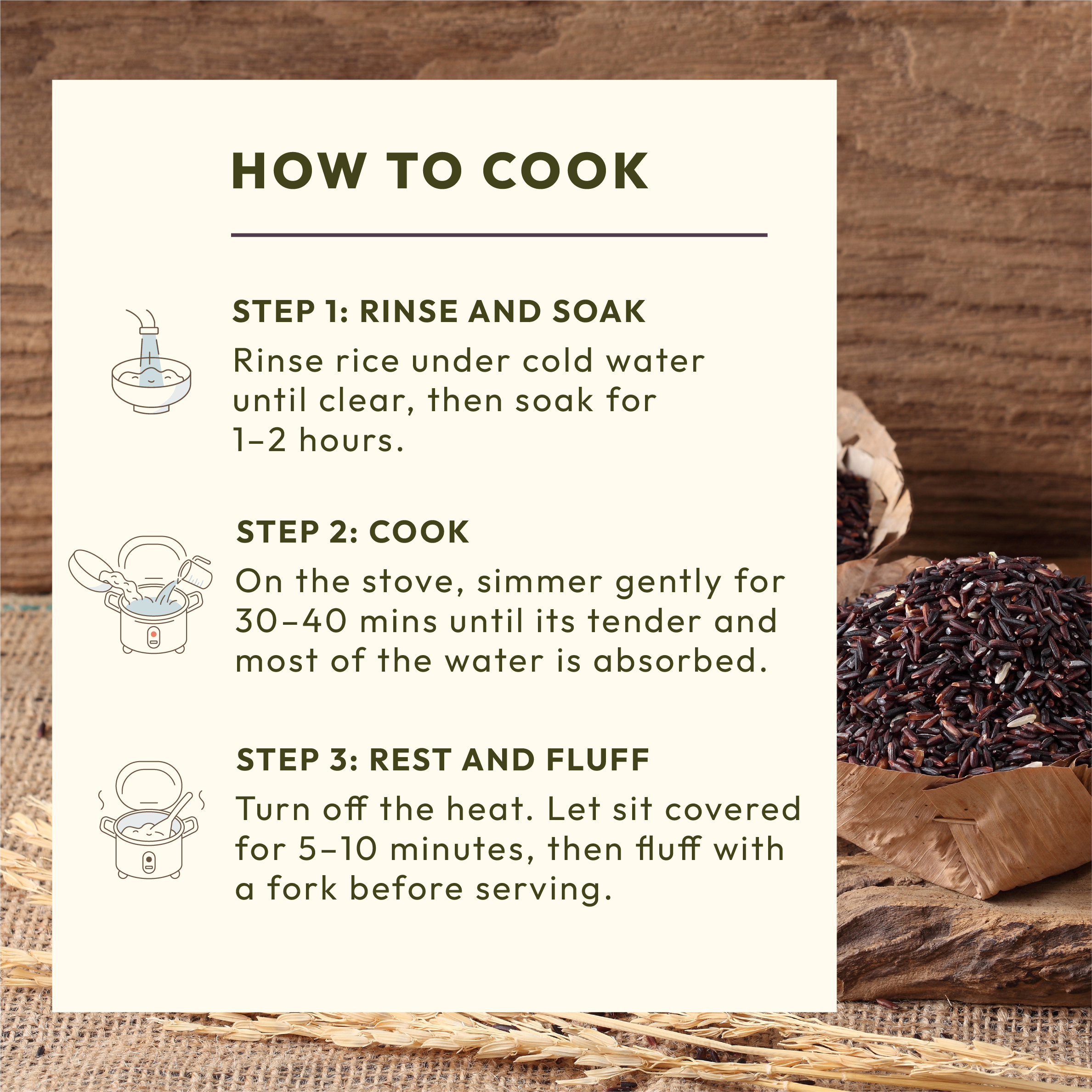 cooking instructions for wellwith chak hao black rice