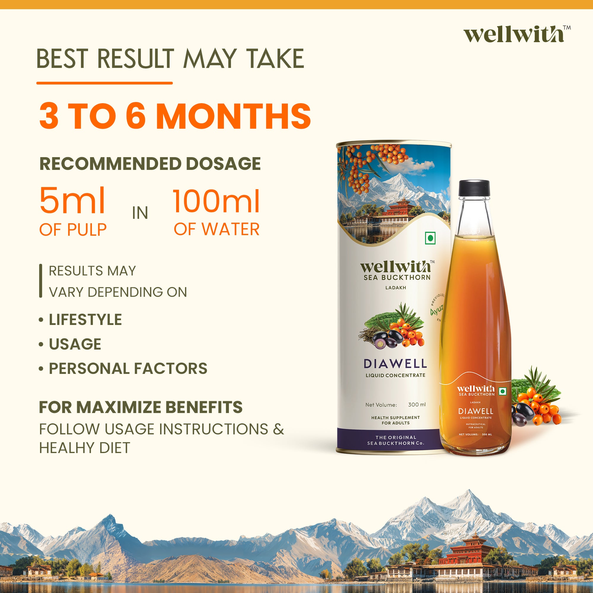 Wellwith Diawell product recommended dosage.