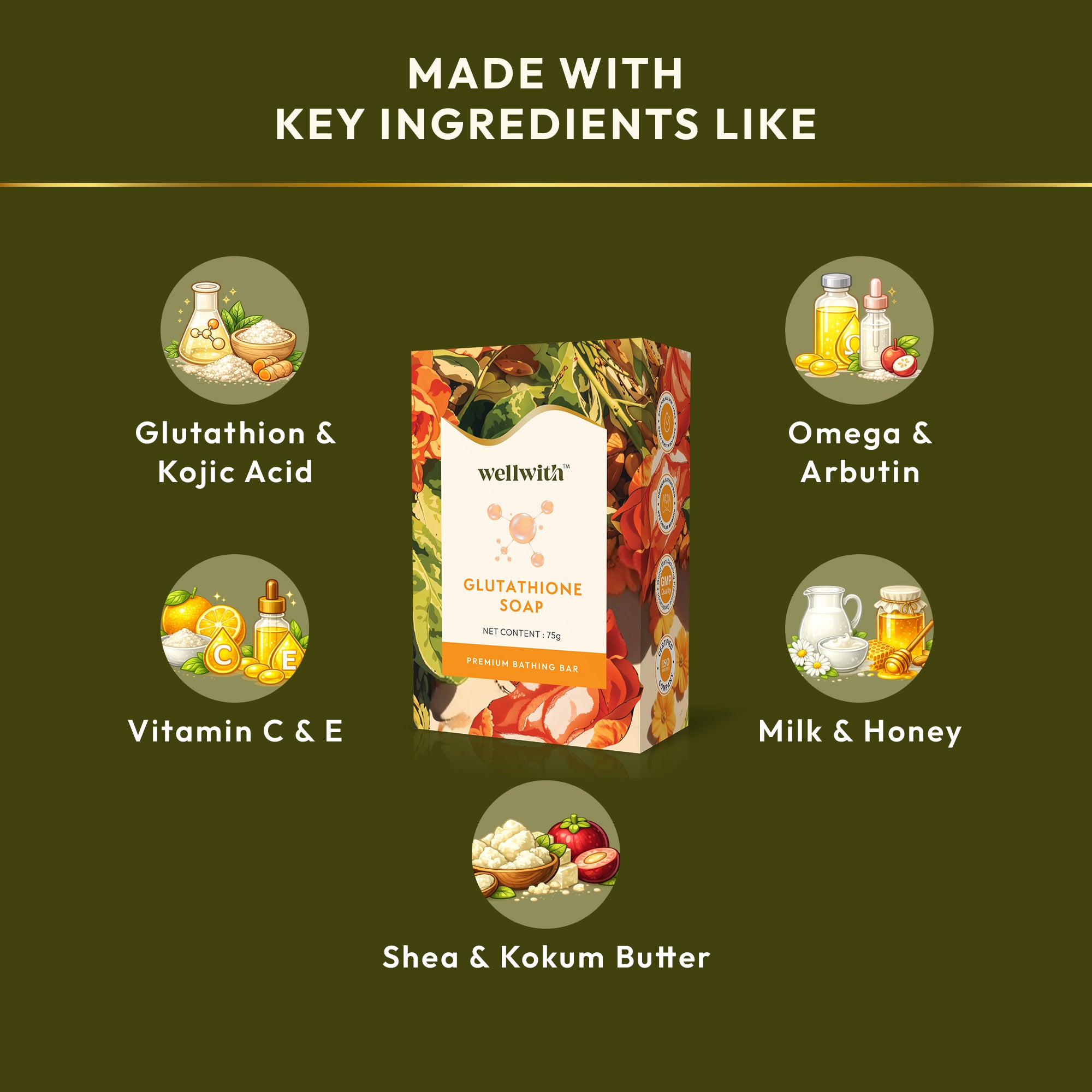 Glutathione Skin Whitening Soap 75gm