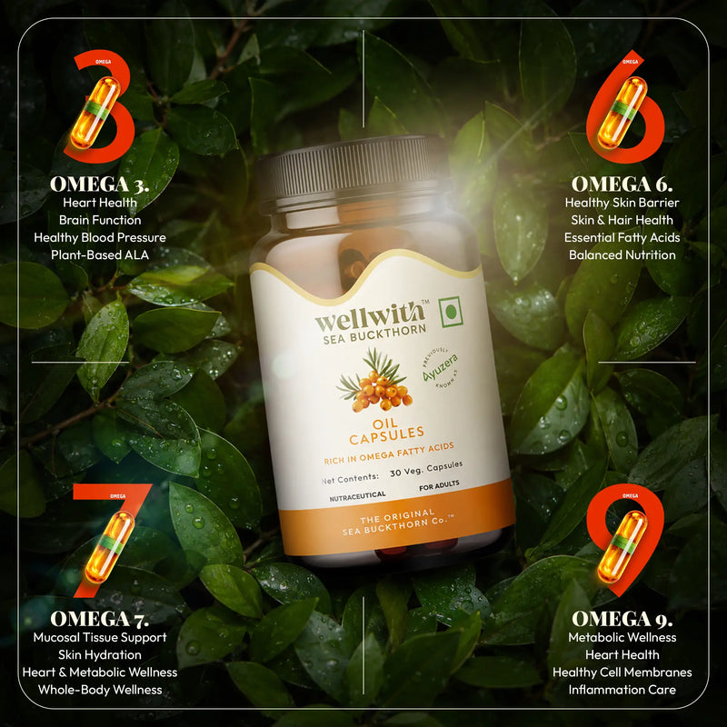 Omega 7 Sea Buckthorn Oil Capsules | For Skin, Gut And Heart Health