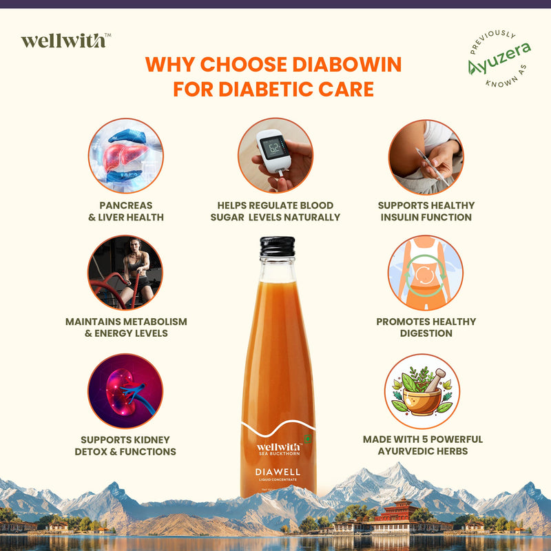 DiaWell Sea Buckthorn Juice for Blood Sugar Support (300ml)