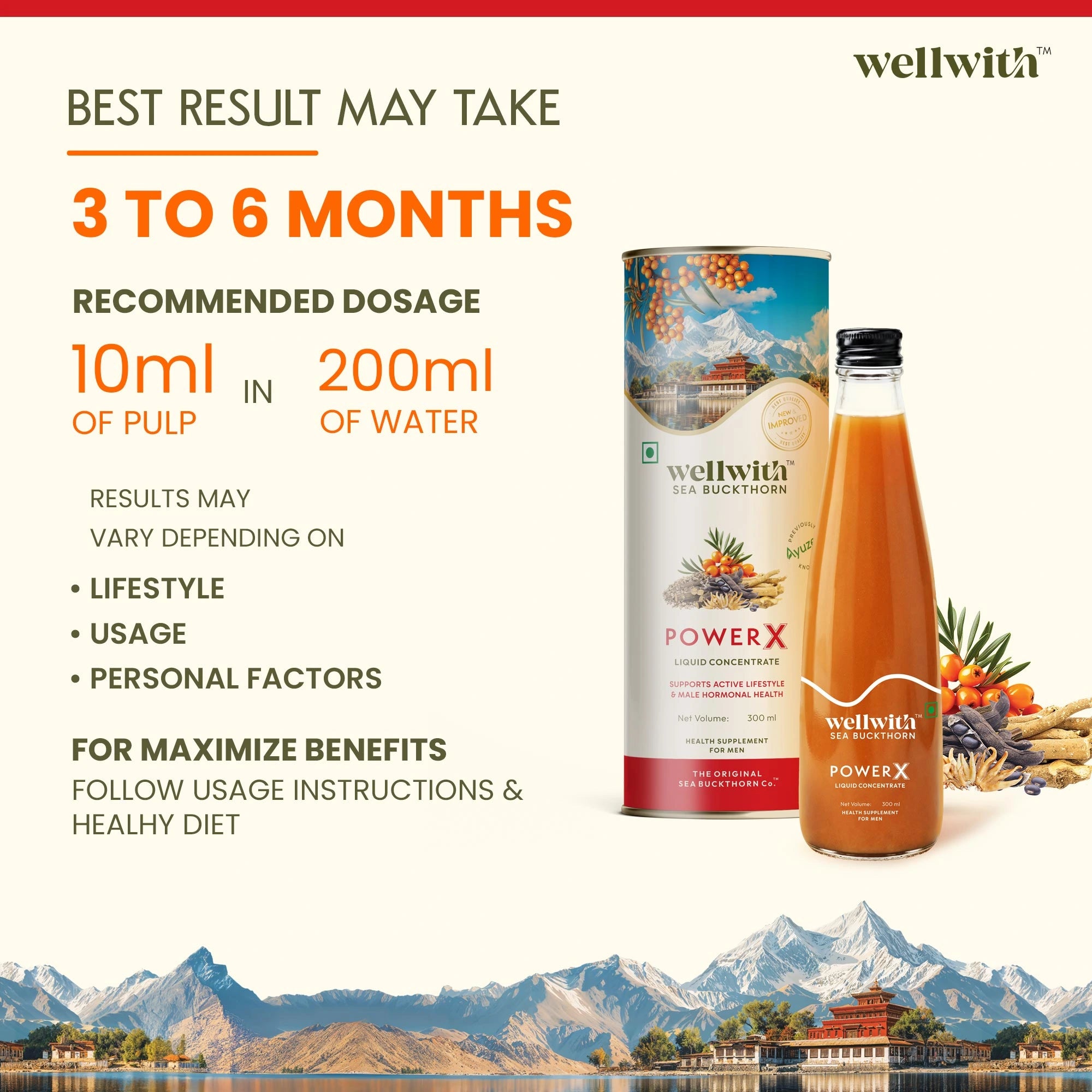 how to use and recommended dosage of sea buckthorn power x juice